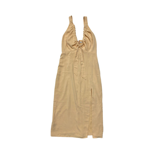 Dress Casual Midi By Abercrombie And Fitch In Yellow, Size:M