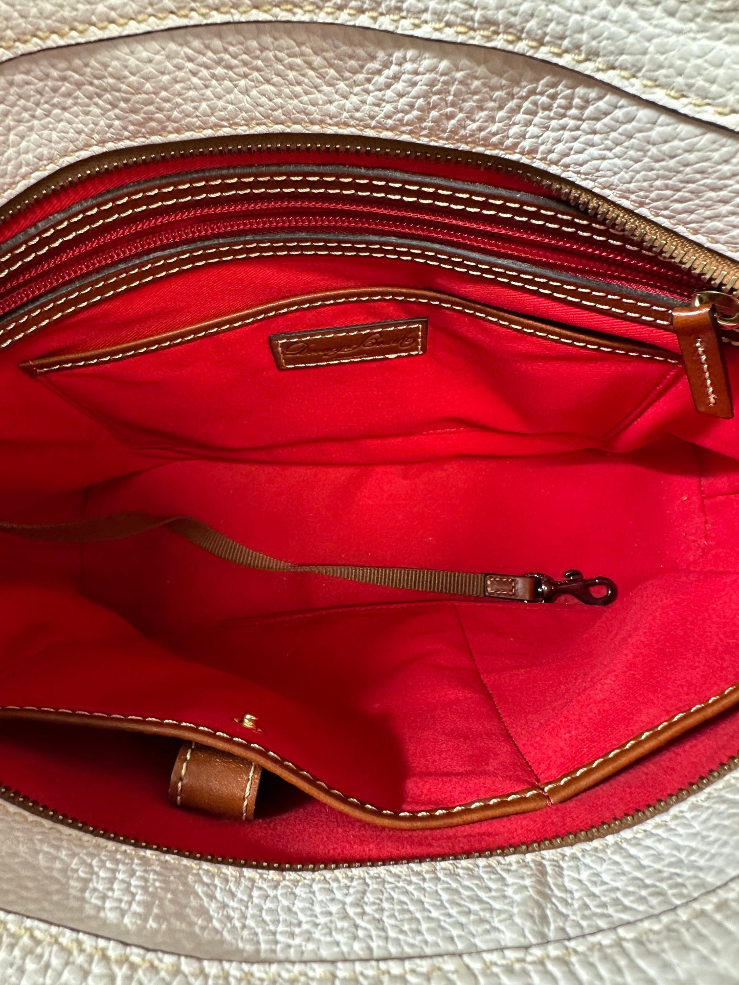 Handbag Designer By Dooney And Bourke In White, Size:Medium