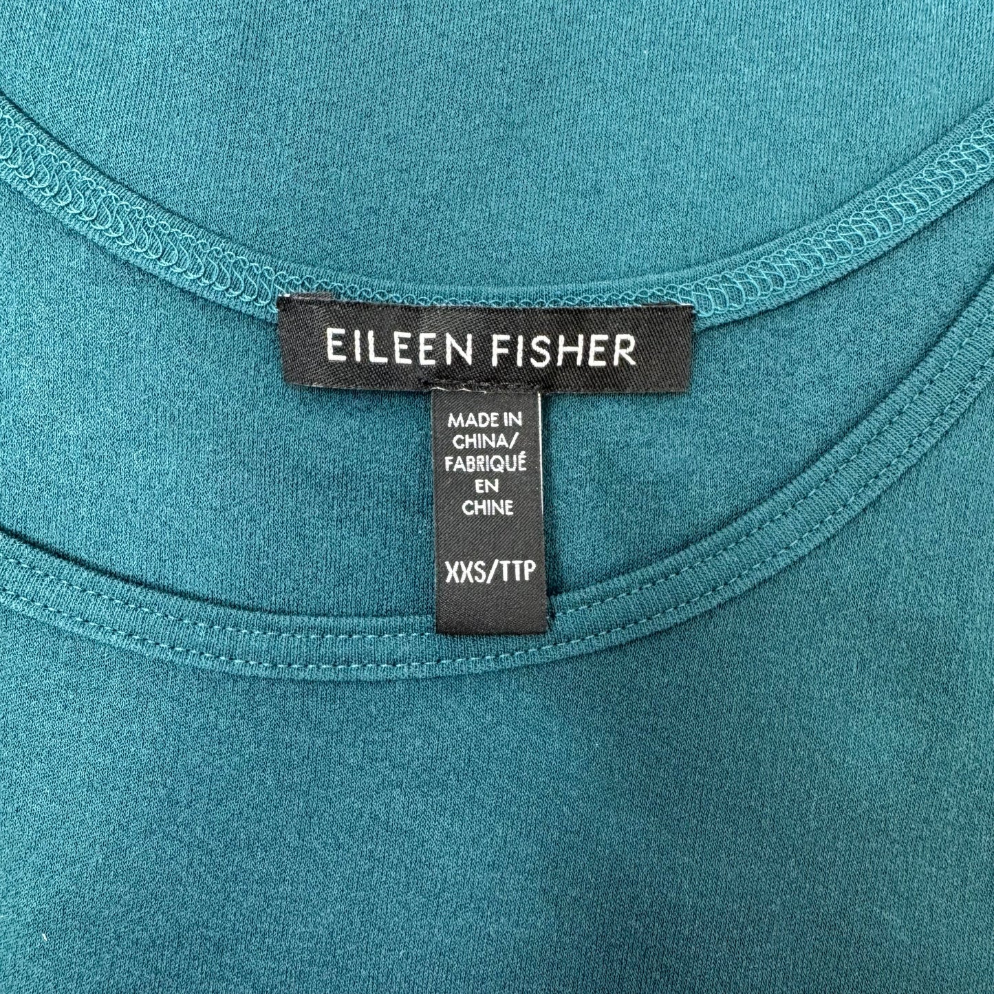 Silk Tank Top By Eileen Fisher In Teal, Size: Xxs