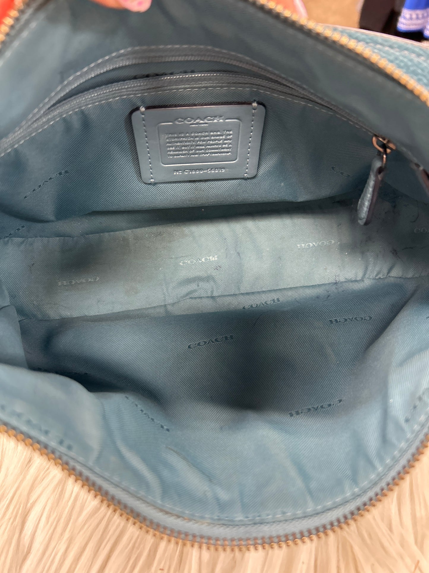 Handbag Designer By Coach In Blue, Size:Medium