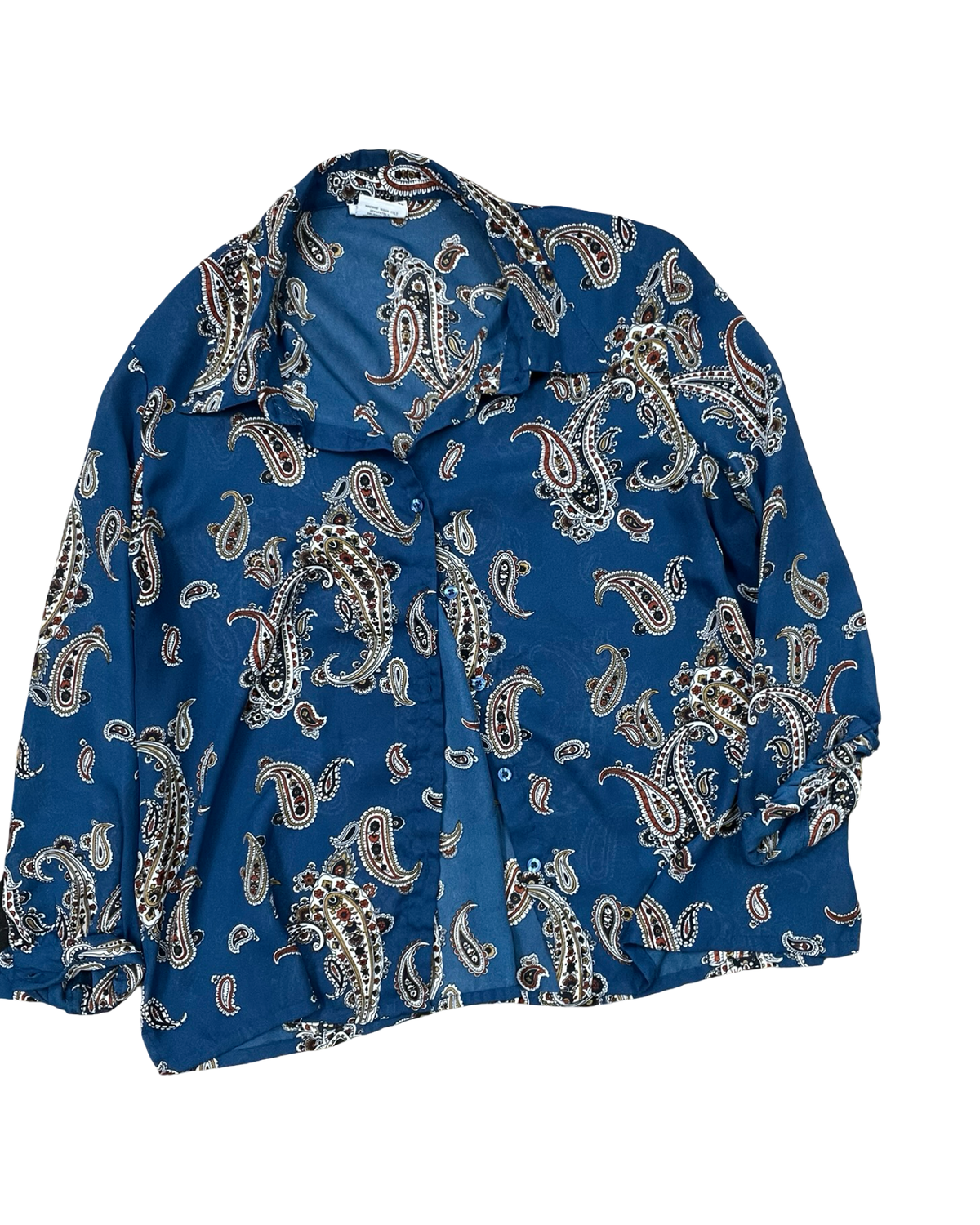 Blouse Ls By Bon Worth In Blue, Size:Xlp