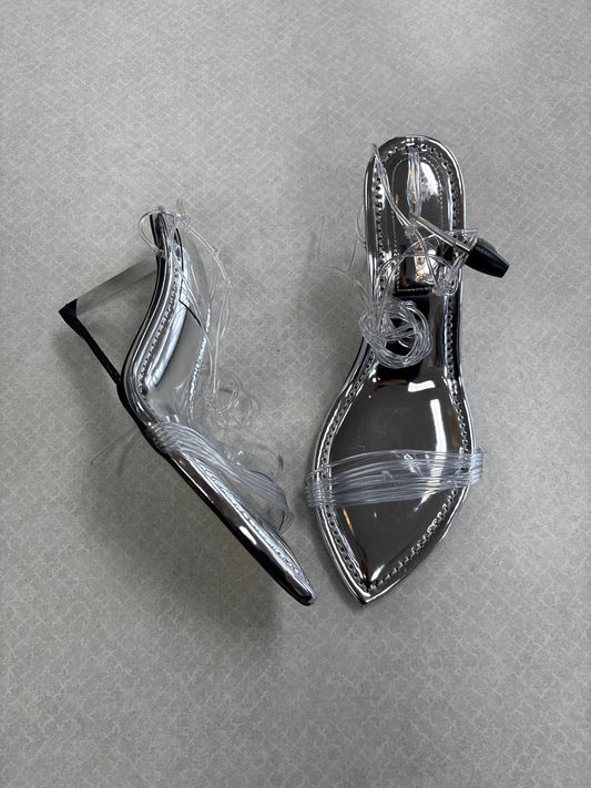 Sandals Heels Wedge By Good American In Clear, Size:8.5