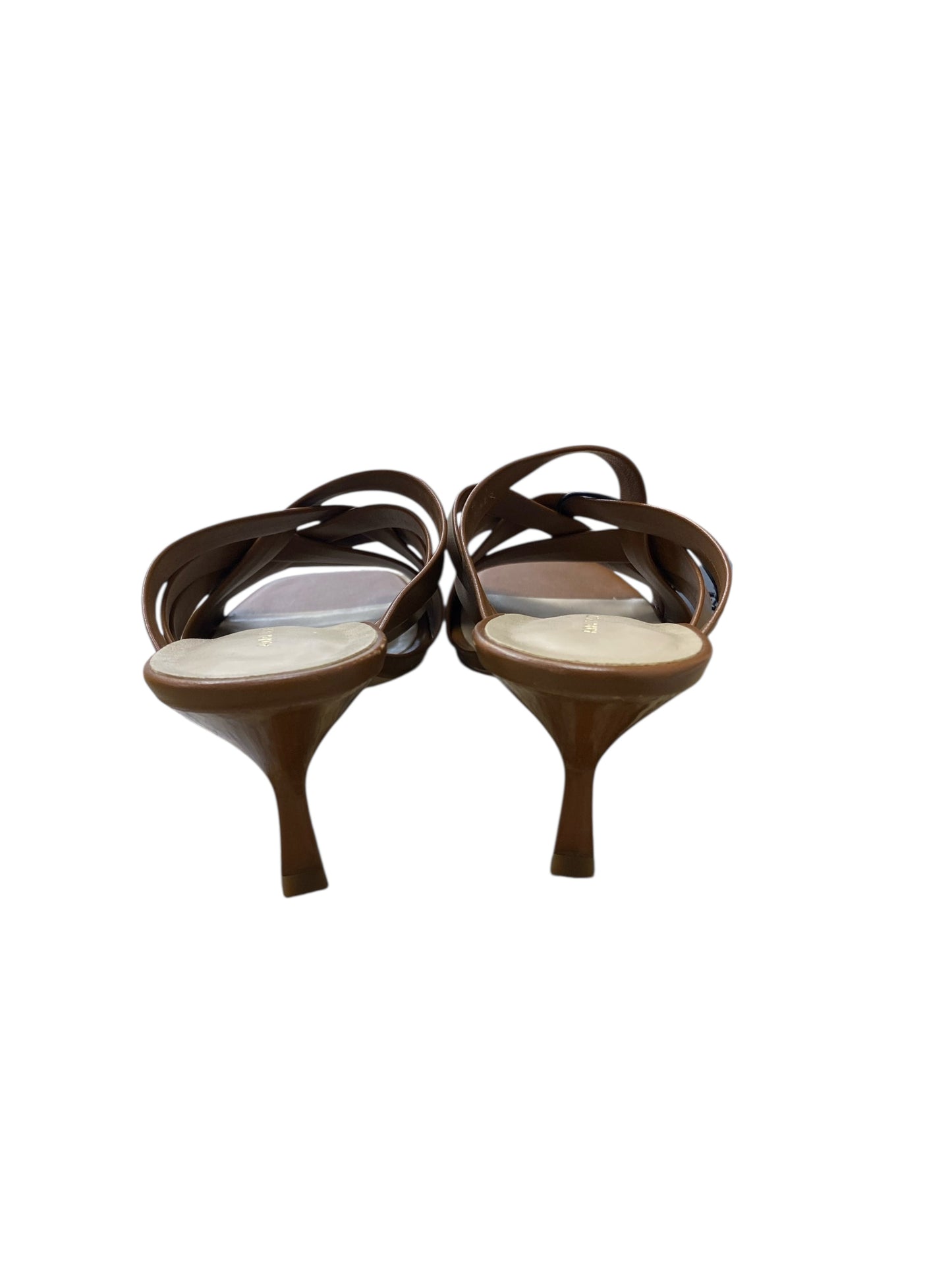 Sandals Heels Kitten By Ann Taylor In Brown, Size:7.5