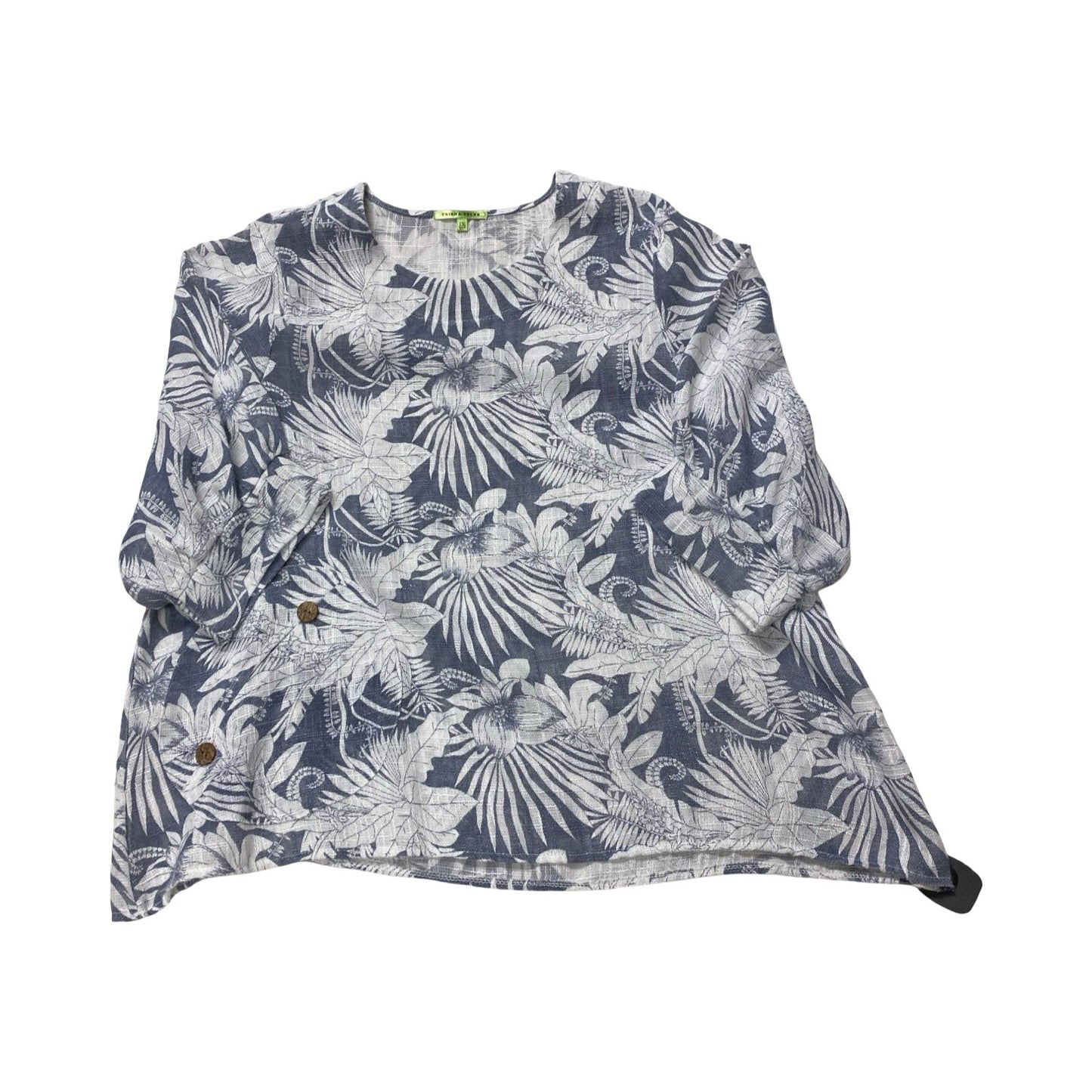 Top Ls By Cmc In Blue & White, Size:1X
