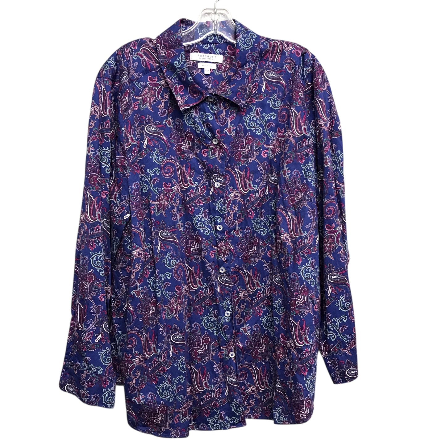 Top Ls By Foxcroft In Paisley Print, Size:2X