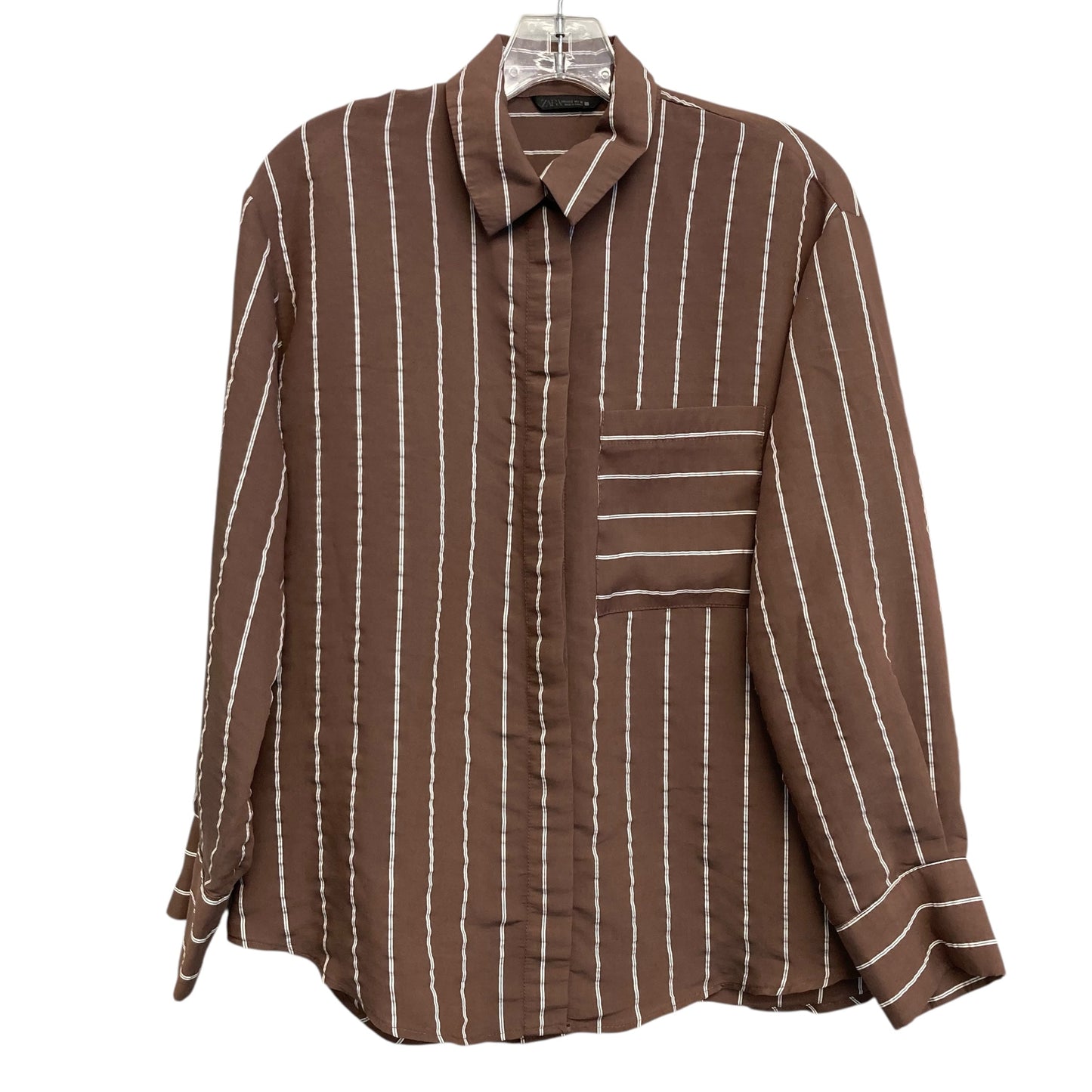 Top Ls By Zara In Brown & White, Size:S