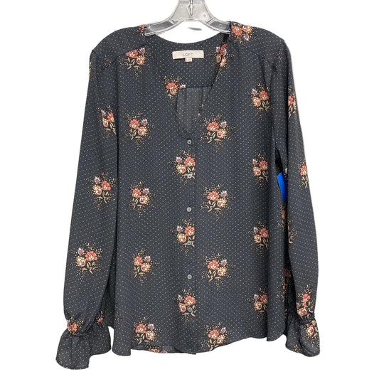 Top Ls By Loft In Grey & Tan, Size:Xl