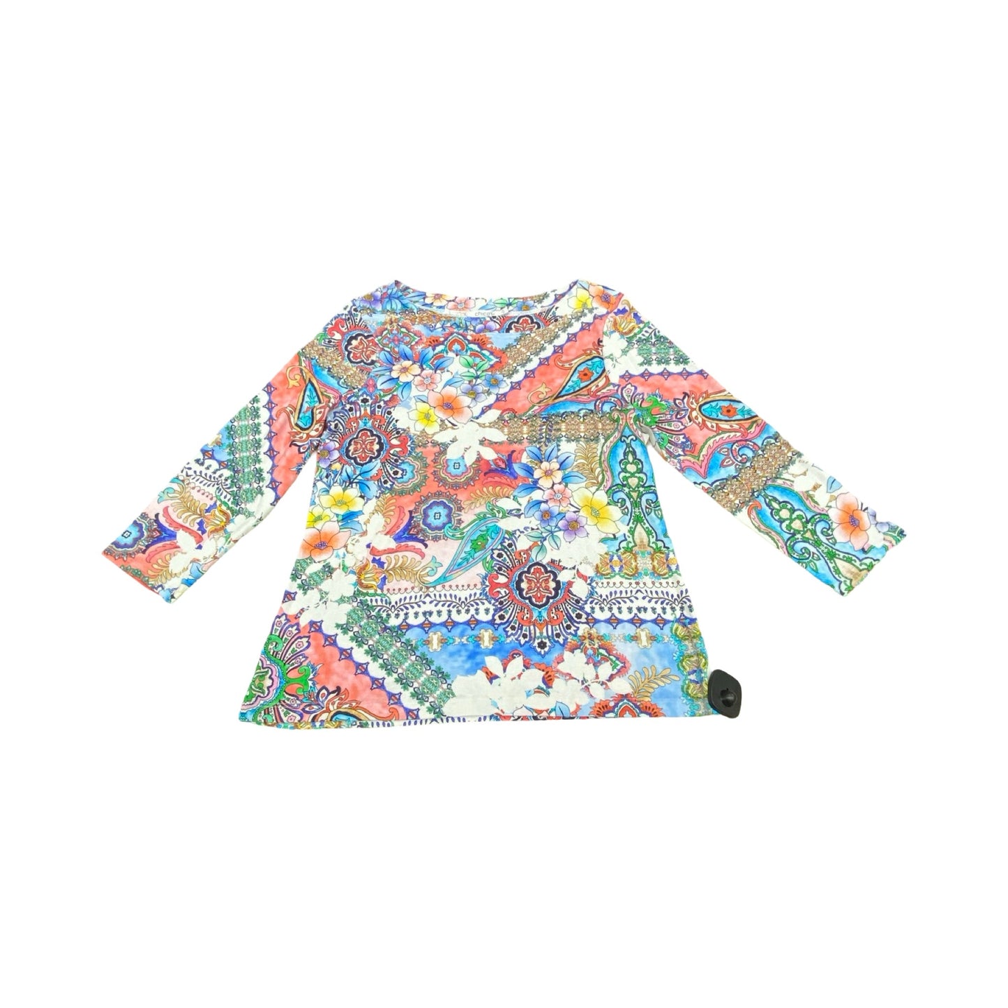 Top 3/4 Sleeve By Chicos In Multi, Size:S