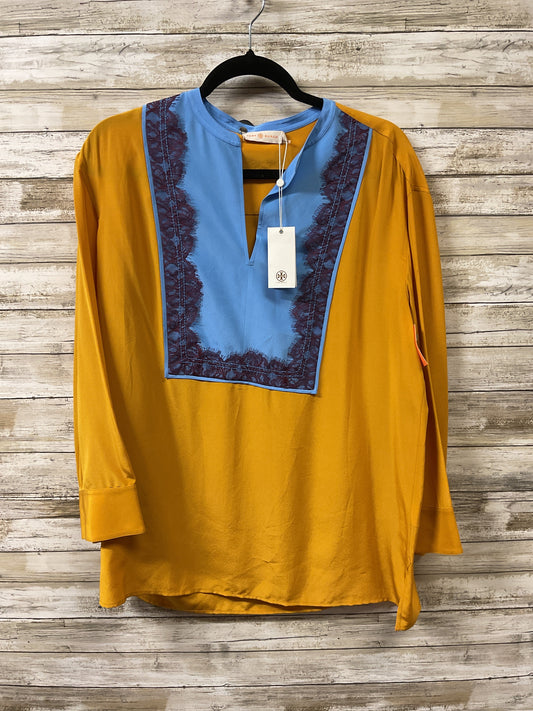 Tunic Designer By Tory Burch In Blue & Yellow, Size:8