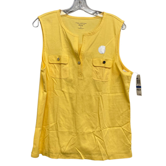 Top Sleeveless Basic By Charter Club In Yellow, Size:Xl