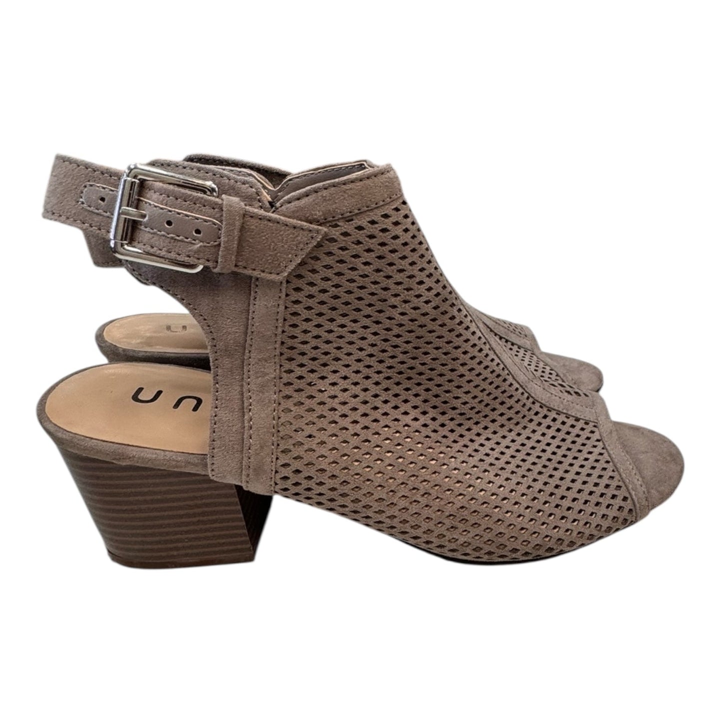 Sandals Heels Block By Unisa In Brown, Size:8.5