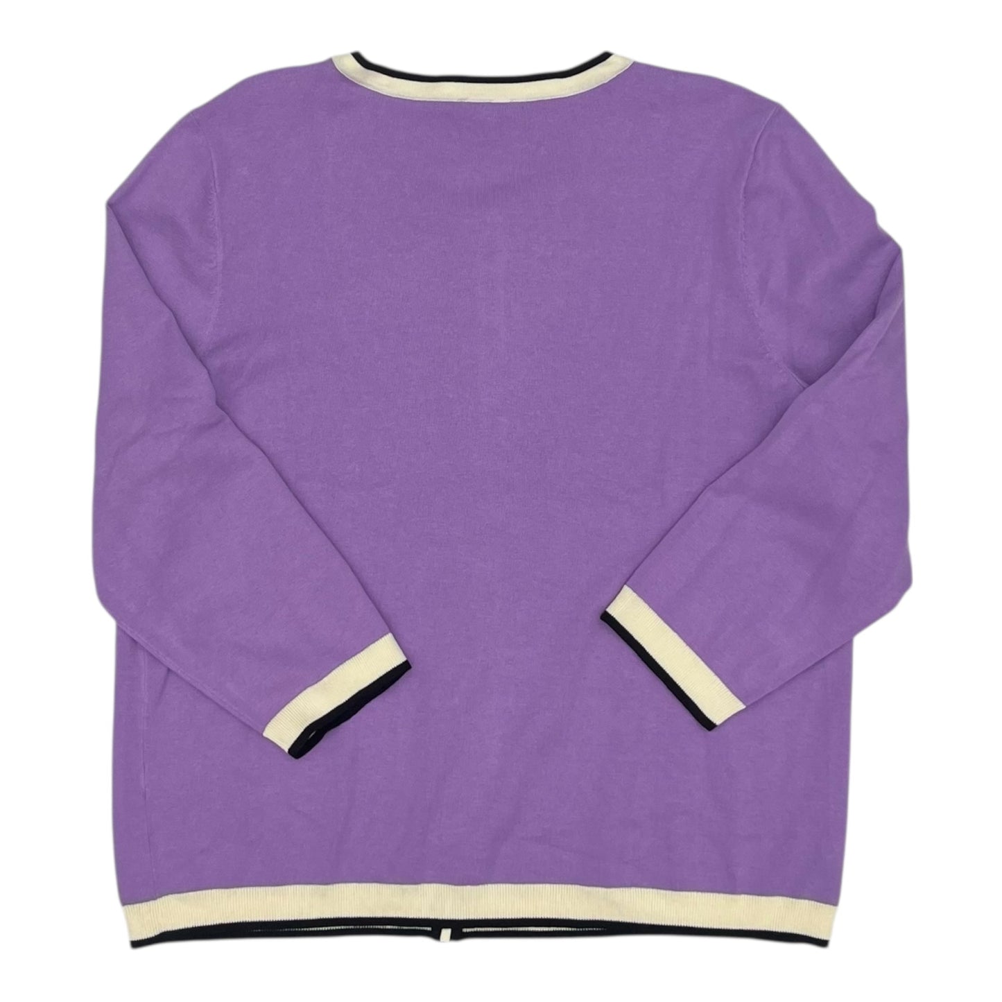 Sweater Cardigan By Talbots In Purple, Size:Xl