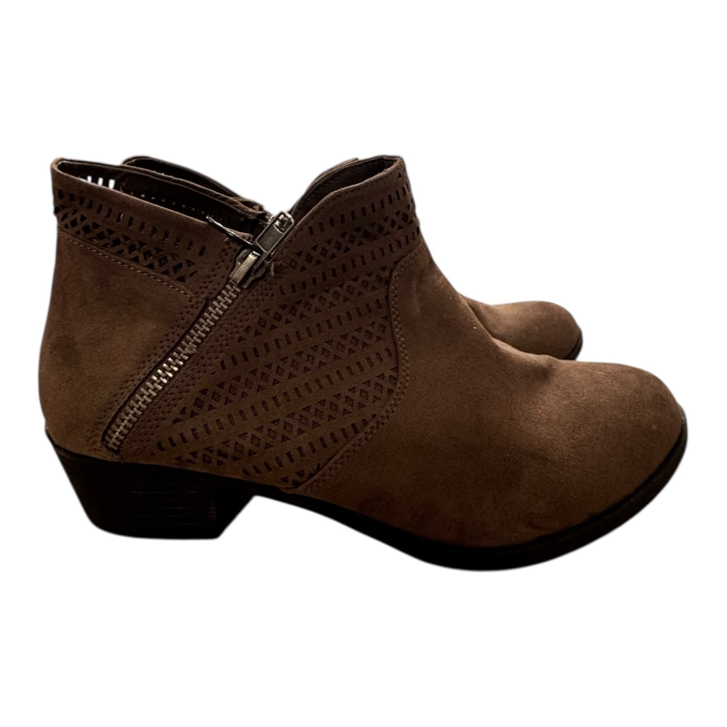 Boots Ankle Heels By American Rag In Brown, Size:9.5
