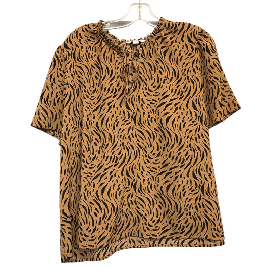 Top Ss By Nine West In Animal Print, Size:1X