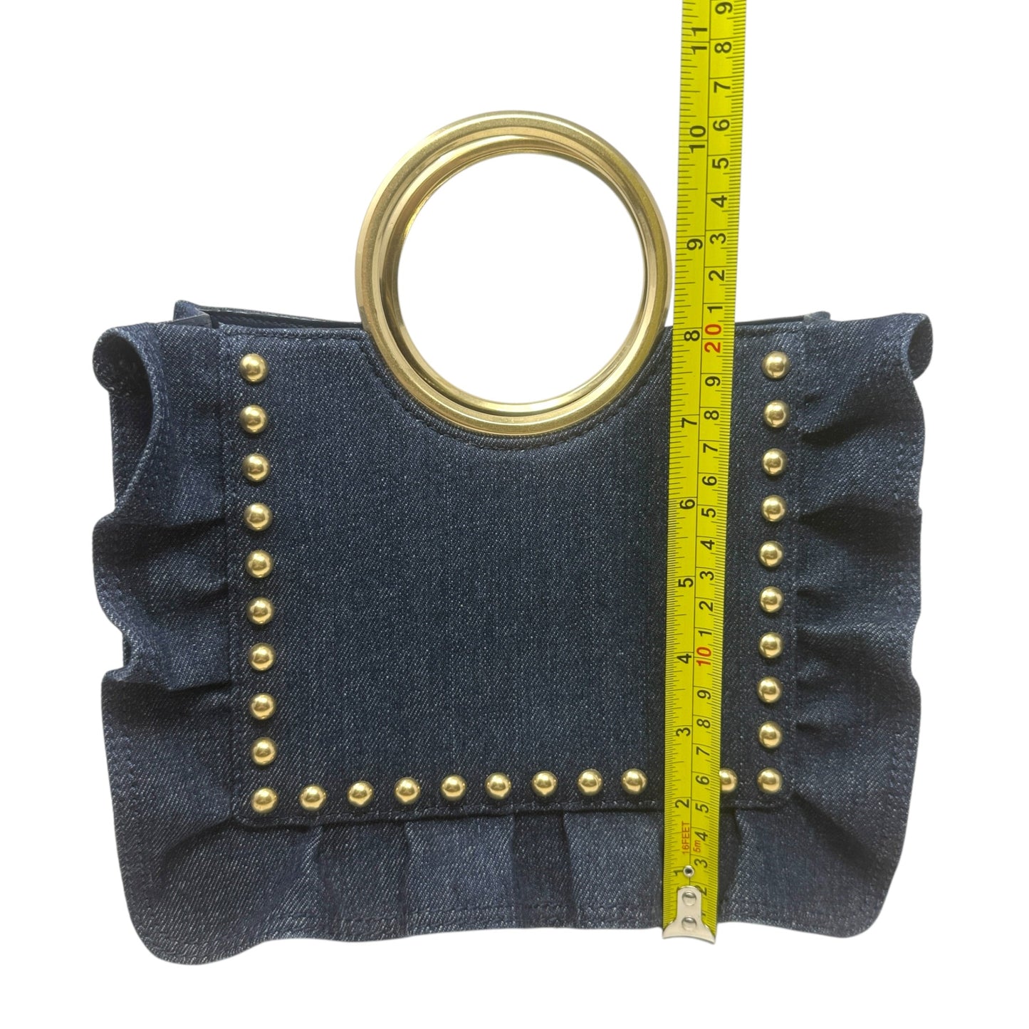 White Rock Road Denim Sam Satchel Designer By Kate Spade, Size: Small