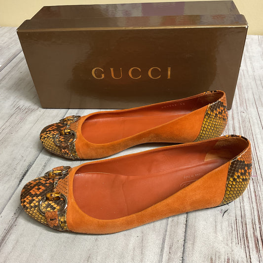 Shoes Luxury Designer By Gucci In Orange, Size:38