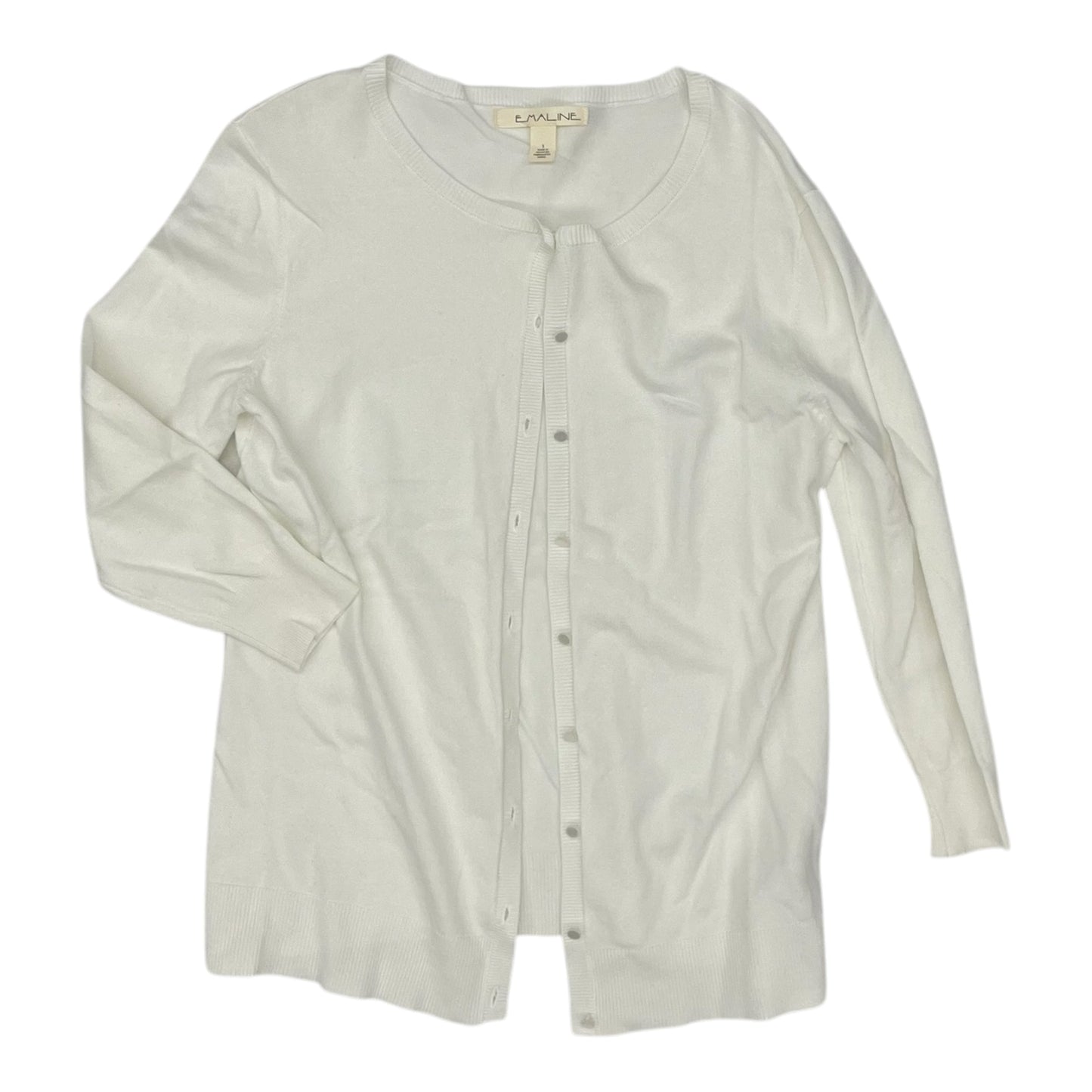Sweater Cardigan By Emaline In White, Size:S