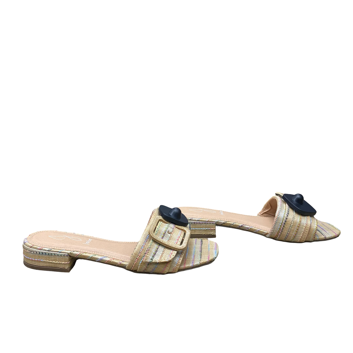 Sandals Heels Block By Joie In Striped Pattern, Size:7.5