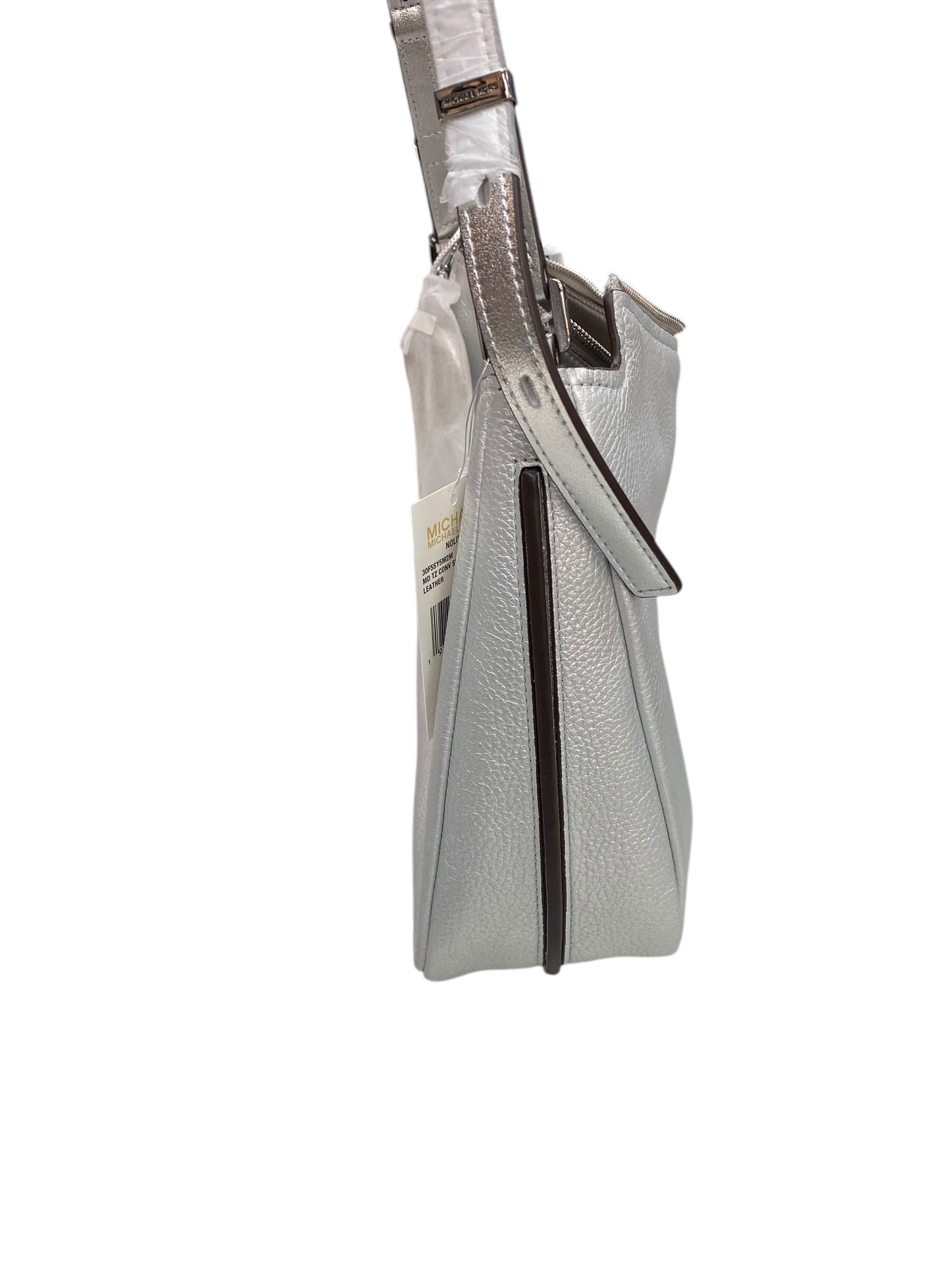 Handbag Designer By Michael Kors In Silver, Size:Large