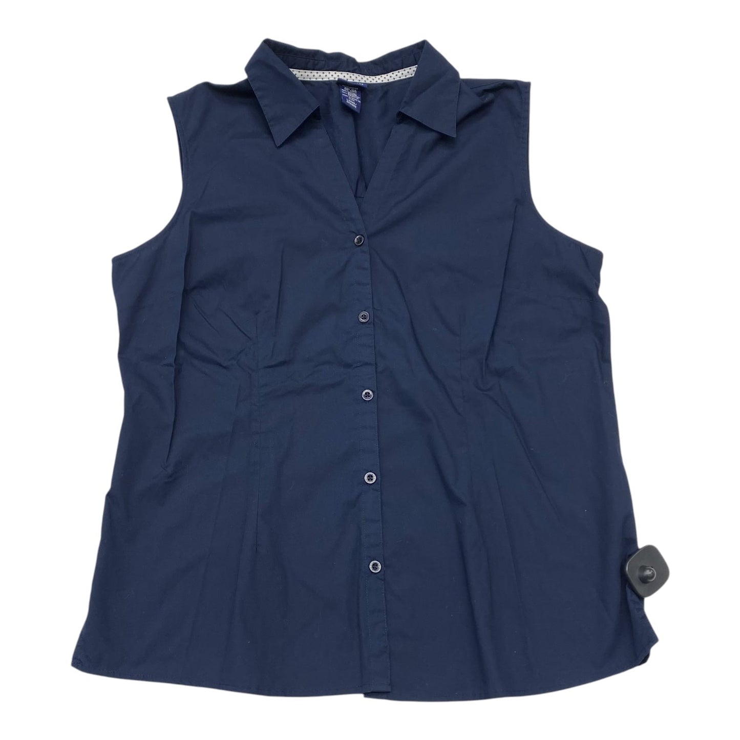 Top Sleeveless By Basic Editions In Navy, Size:L