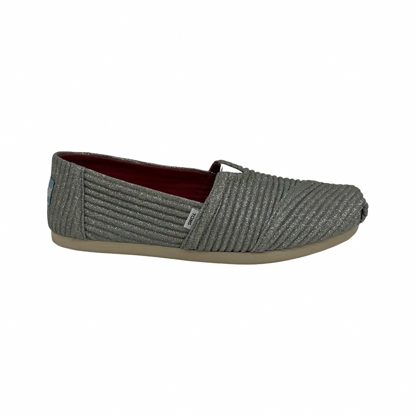 Shoes Flats By Toms In Silver, Size:6