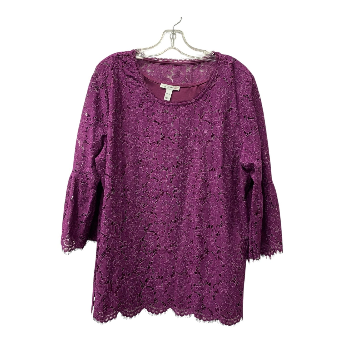Top Ls By Isaac Mizrahi Live Qvc In Purple, Size:Xl