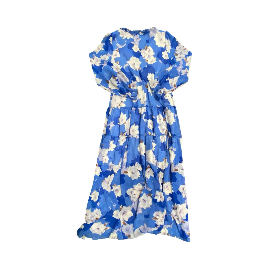 Dress Casual Maxi By Cmc In Blue & White, Size:M