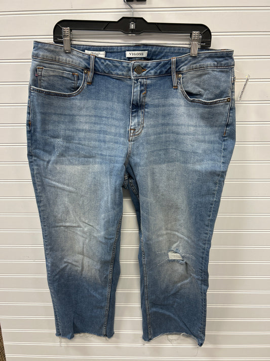 Capris By Vigoss In Blue Denim, Size:18