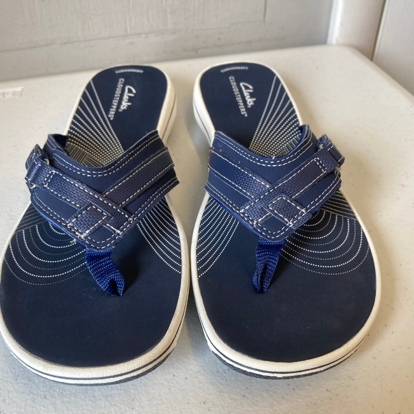 Sandals Flip Flops By Clarks In Navy, Size:10