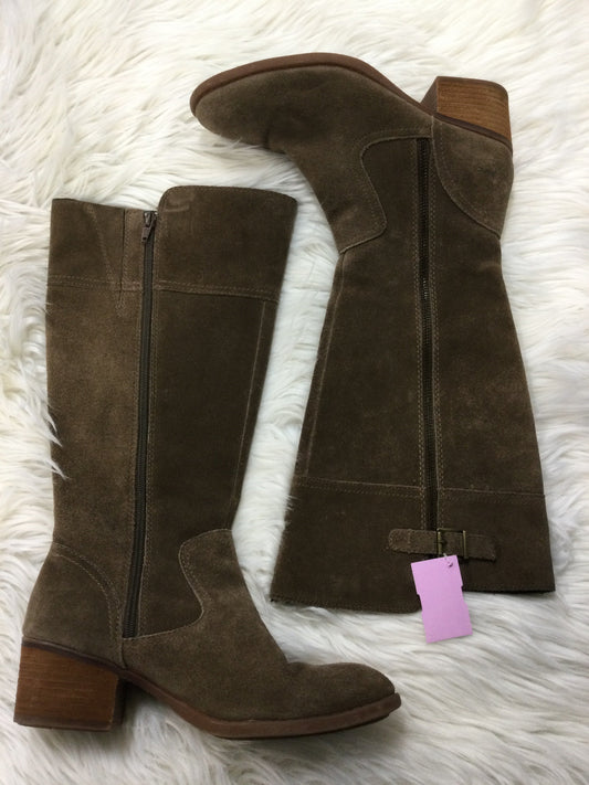 Boots Mid-Calf Heels By Boc In Taupe, Size:8.5