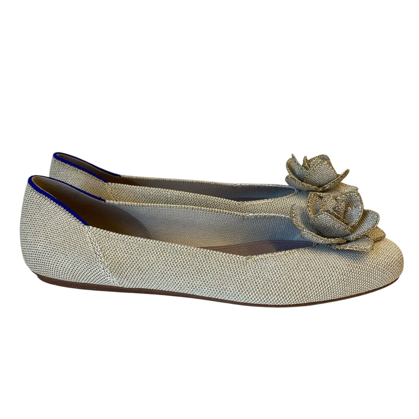 Shoes Flats By Rothys In Gold, Size:9.5