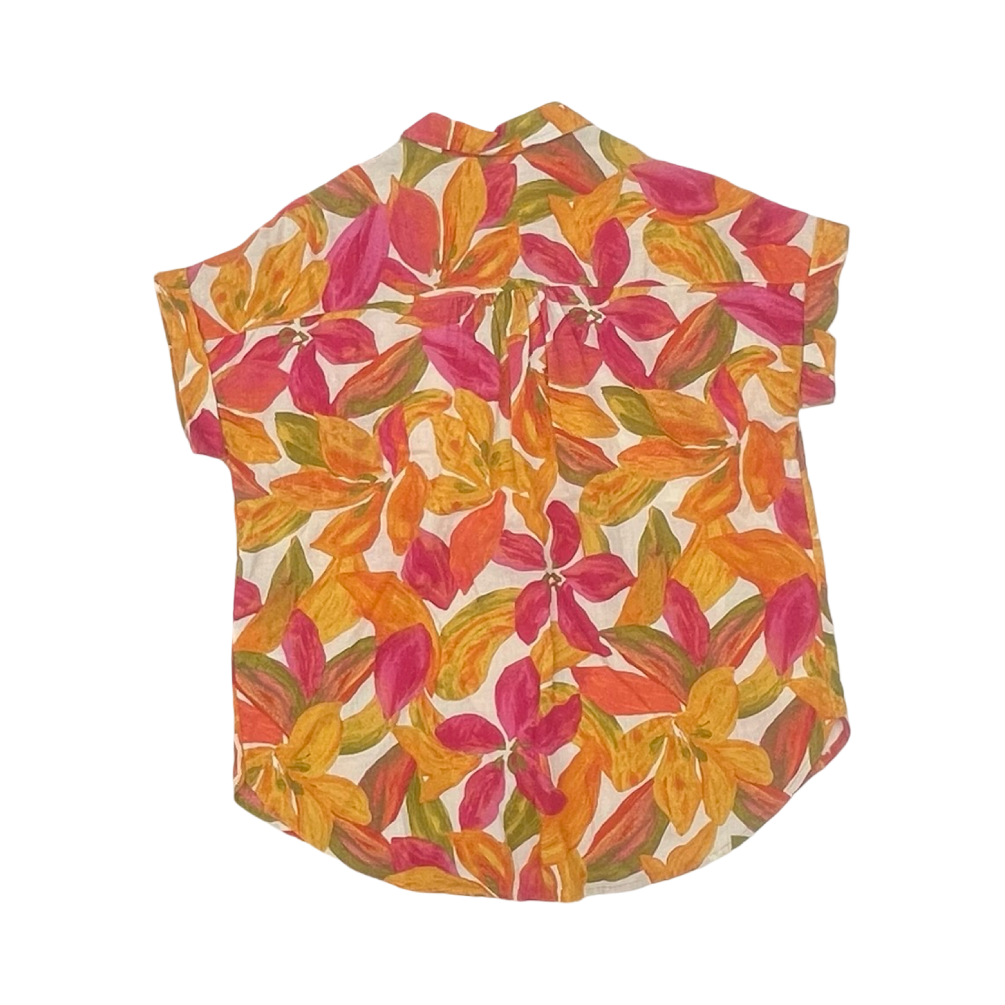 Blouse Ss By Time And Tru In Orange & Pink, Size:M
