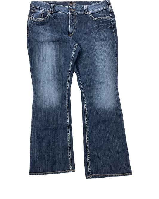 Jeans Straight By Silver In Blue Denim, Size:20