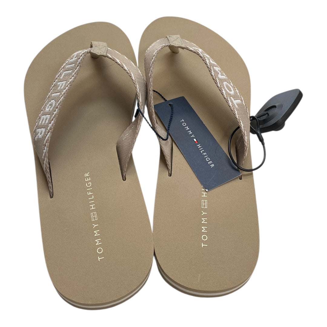 Sandals Flip Flops By Tommy Hilfiger In Tan, Size:8.5