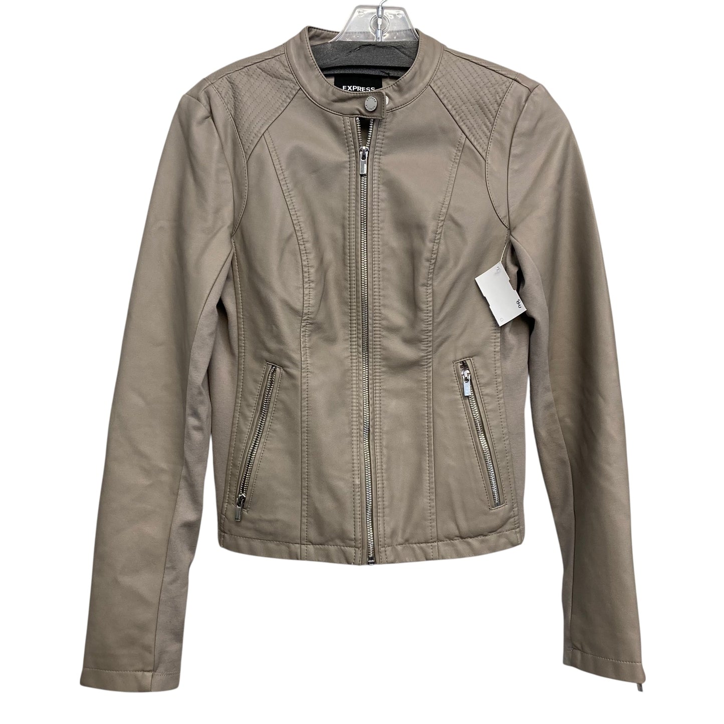 Jacket Moto By Express In Grey, Size:Xs