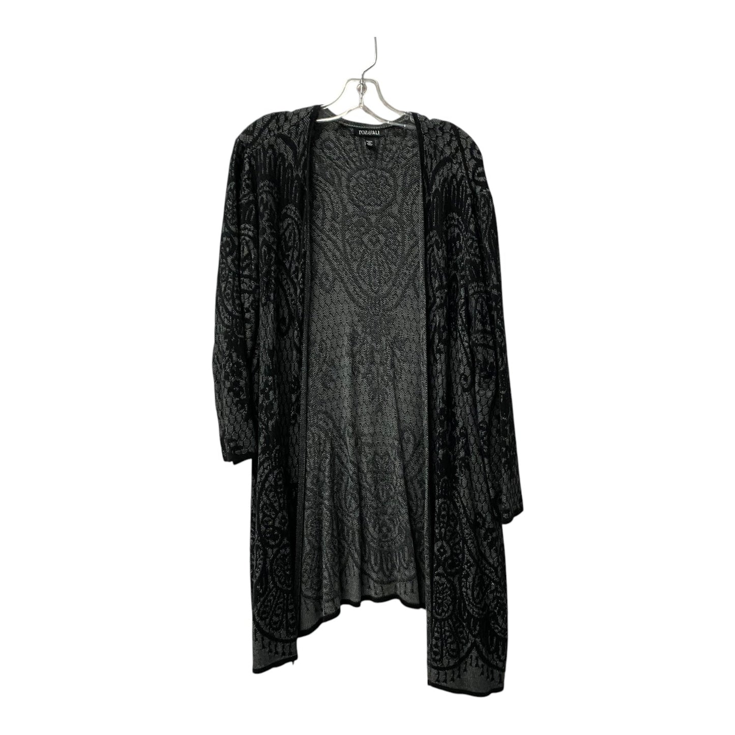 Sweater Cardigan By Roz And Ali In Black, Size:3X