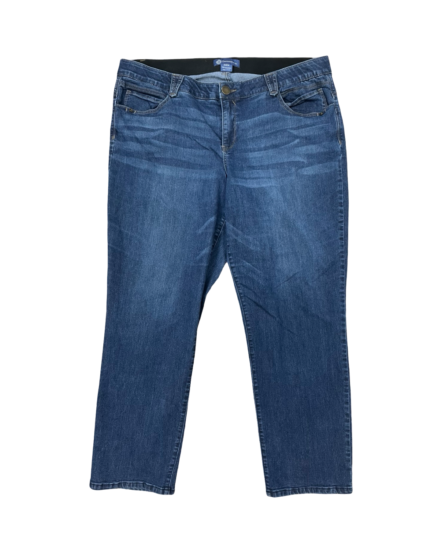 Jeans Straight By Democracy In Blue Denim, Size:22