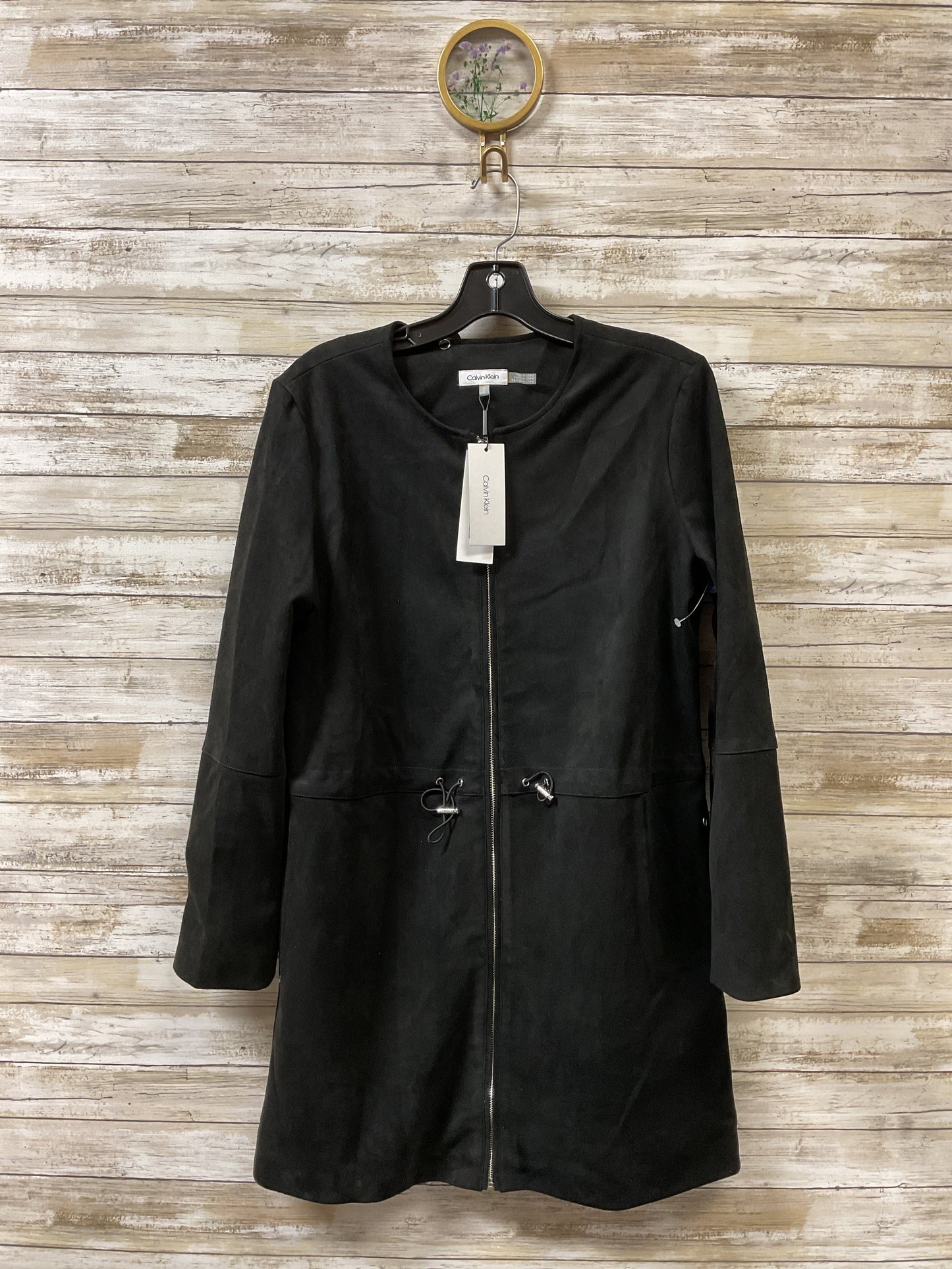 Coat Trench Coat By Calvin Klein In Black, Size:M