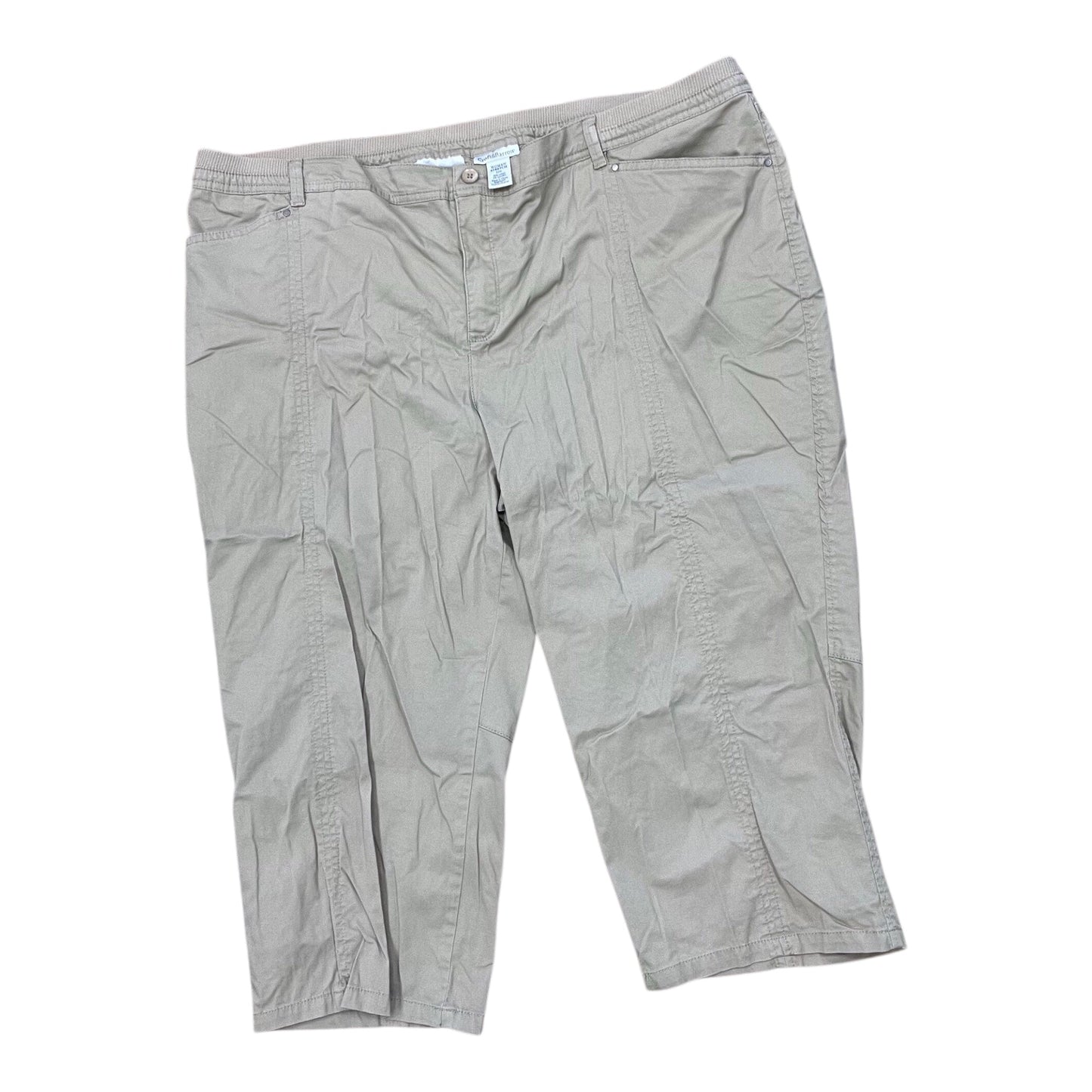 Jeans Cropped By Croft And Barrow In Tan, Size:22