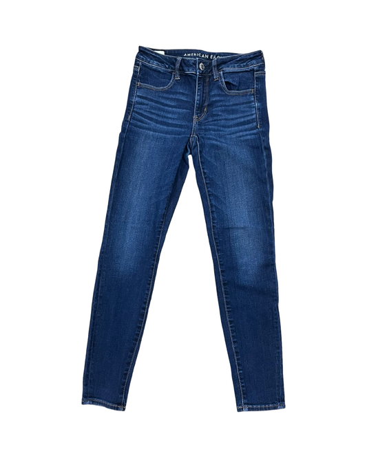 Jeans Jeggings By American Eagle In Blue Denim, Size:6