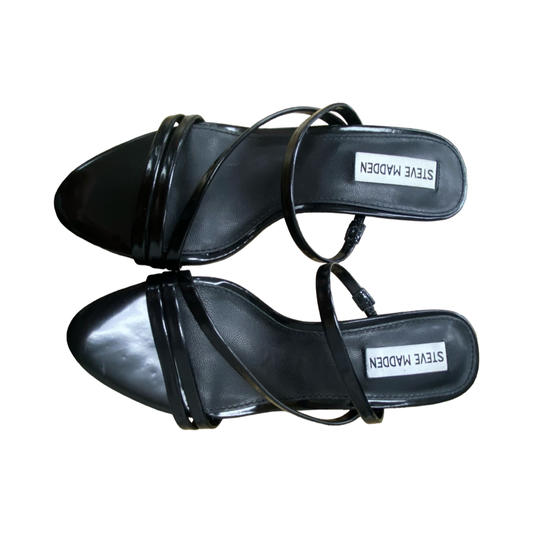 Sandals Heels Kitten By Steve Madden In Black, Size:6.5