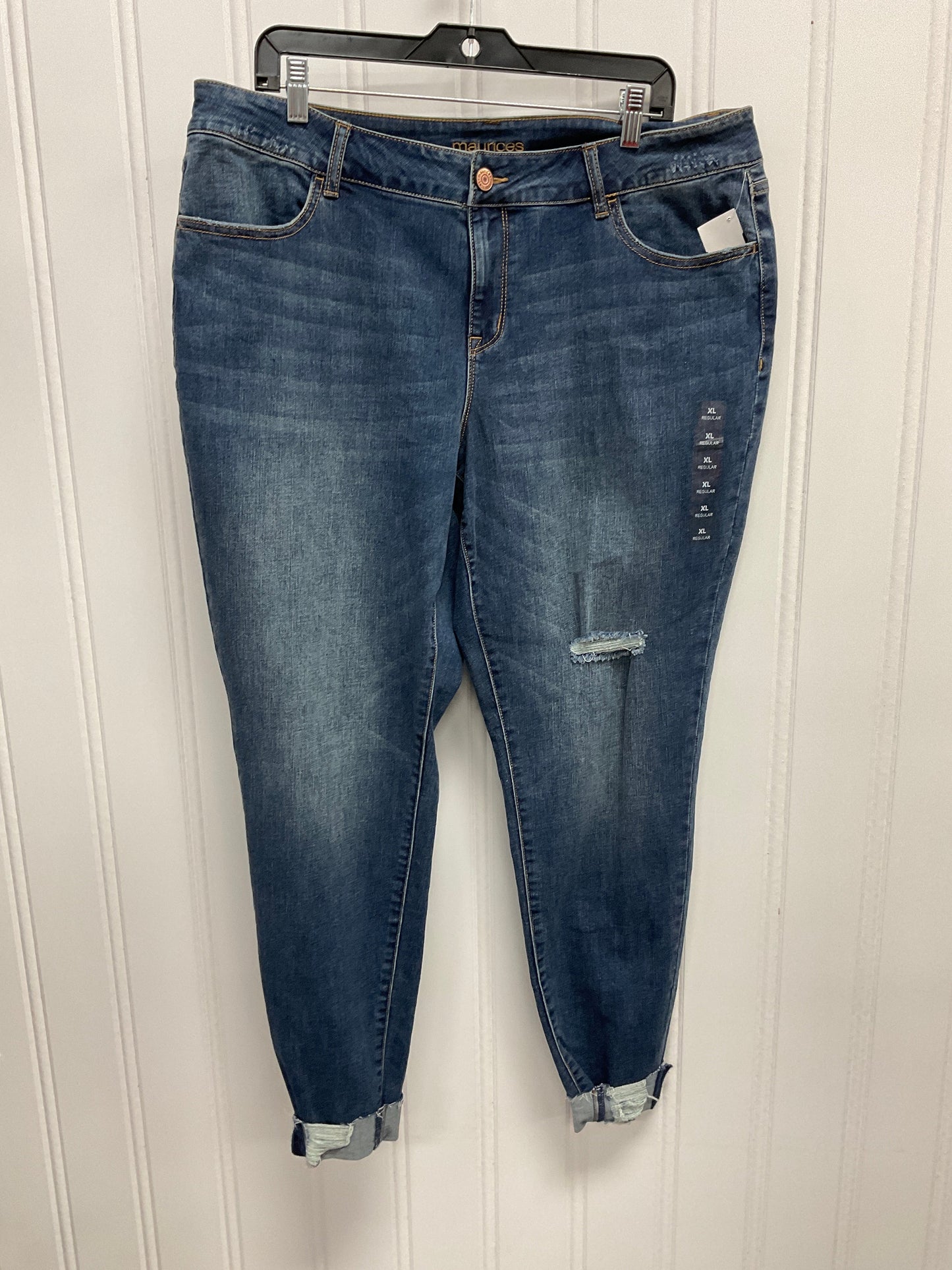 Jeans Skinny By Maurices In Blue Denim, Size:Xl