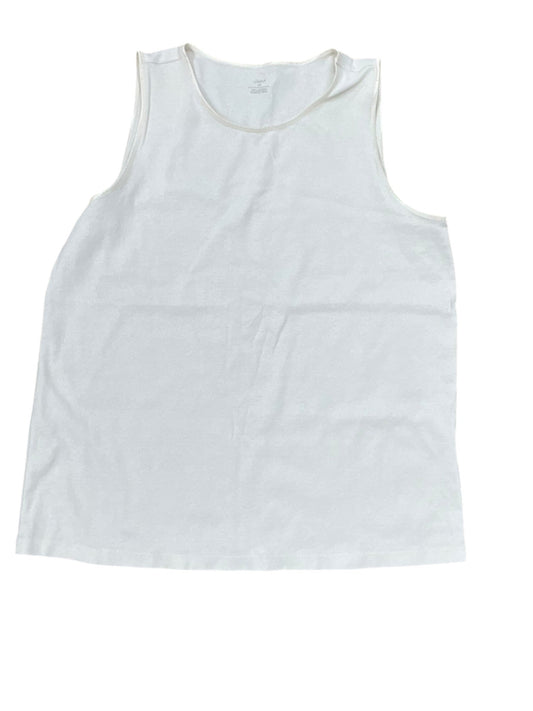 Top Sleeveless Basic By Cj Banks In Cream, Size:1X
