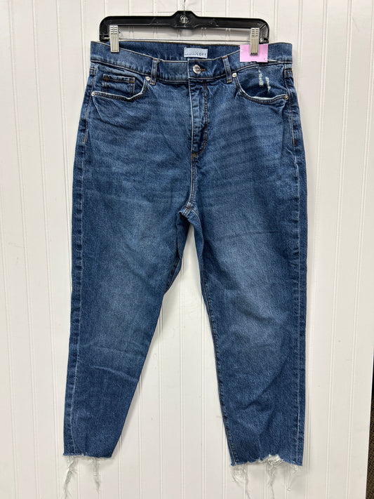 Jeans Straight By Loft In Blue Denim, Size:12