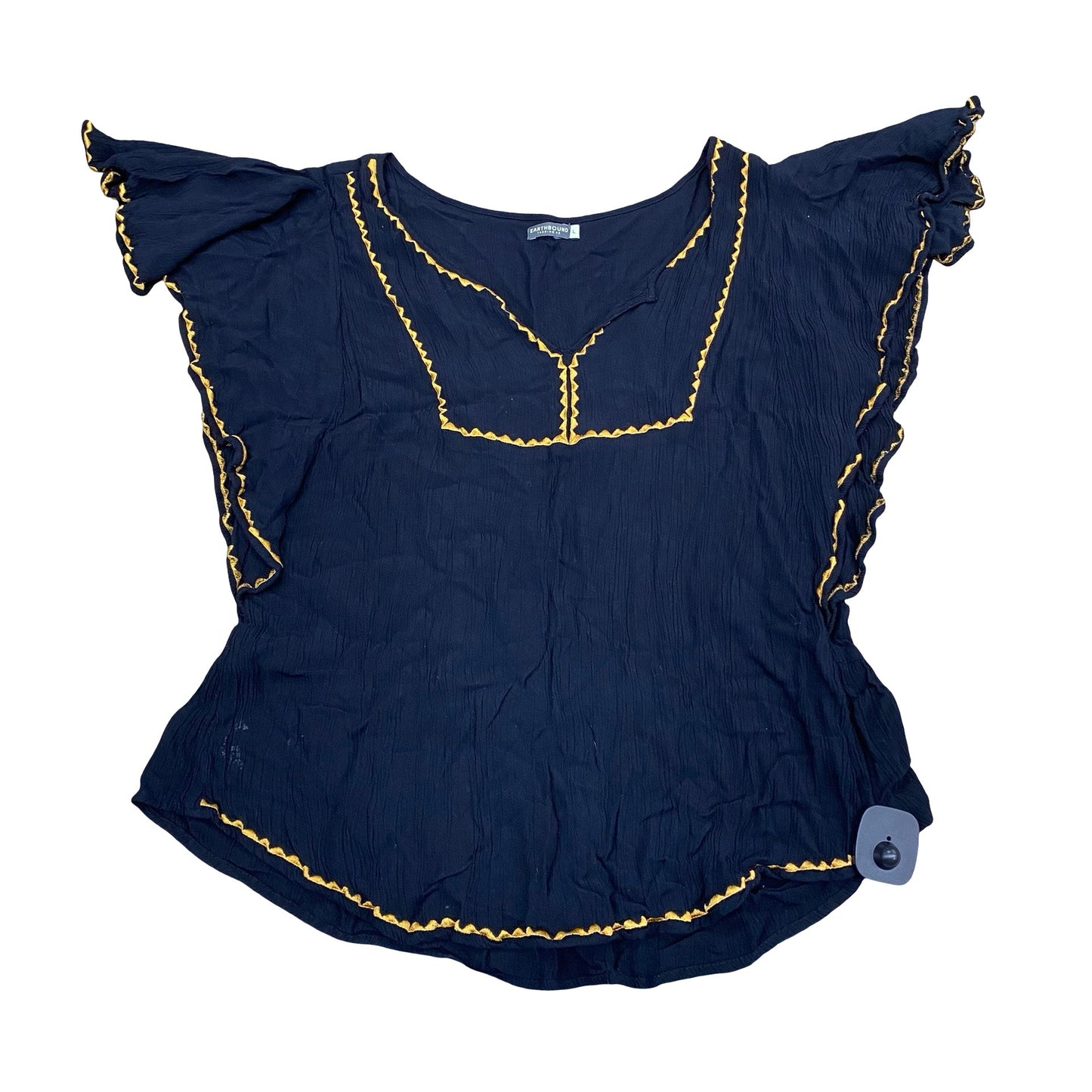Top Ss By Earthbound In Black & Gold, Size:L