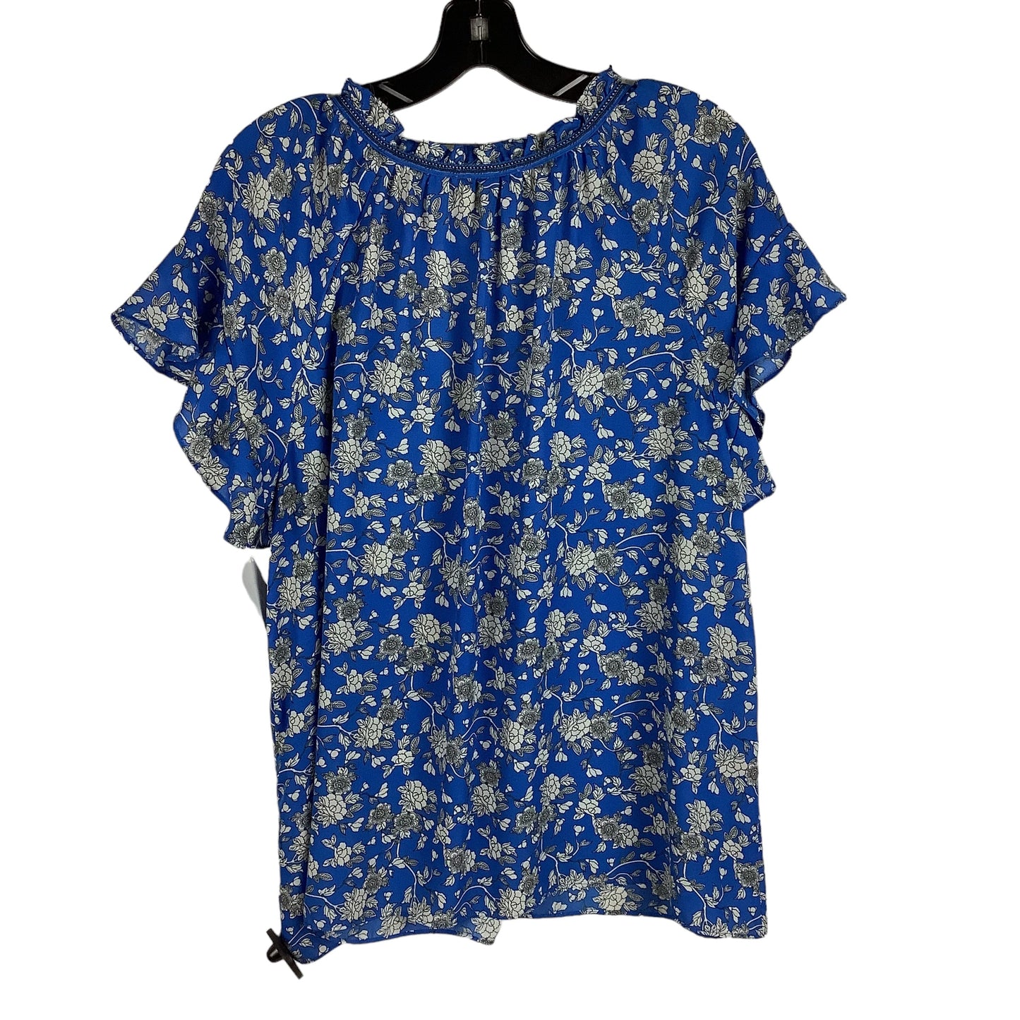 Floral Print Top Short Sleeve Max Studio, Size 1x