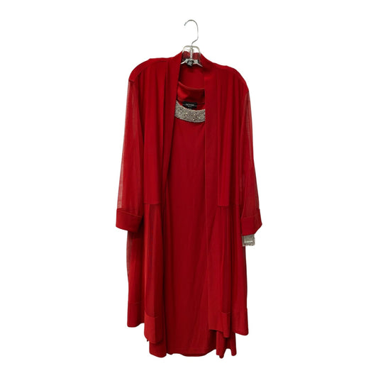 Dress Set 2Pc By R And M Richards In Red, Size:2X