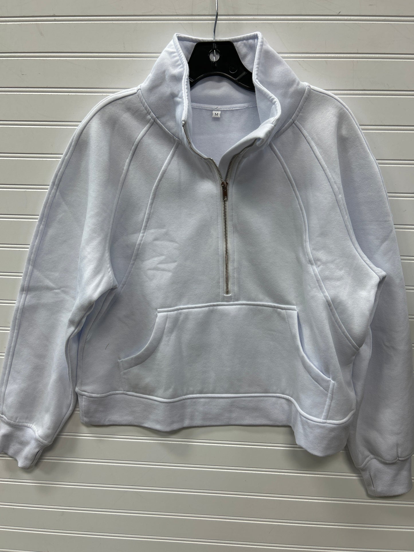 Athletic Sweatshirt Collar By Clothes Mentor In White, Size:M