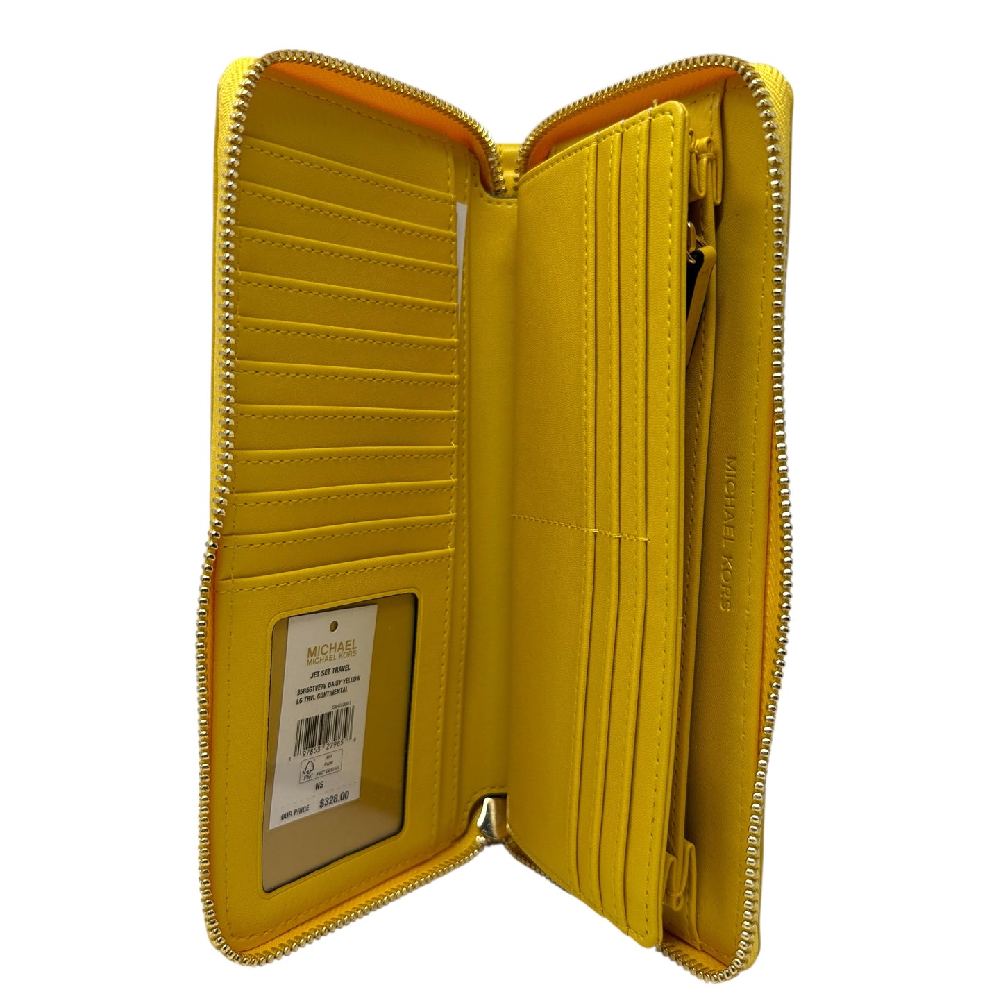 Jet Set Travel Continental Wristlet Wallet In Daisy Yellow By Michael By Michael Kors, Size: Large