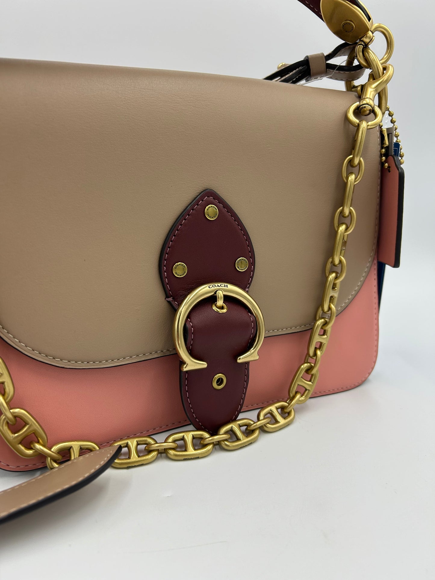 New! Coach Colorblock Beat Designer Saddle Bag